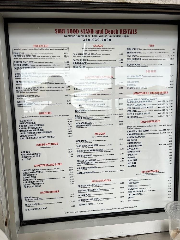 Surf Food Stand and beach rentals Menu image 1